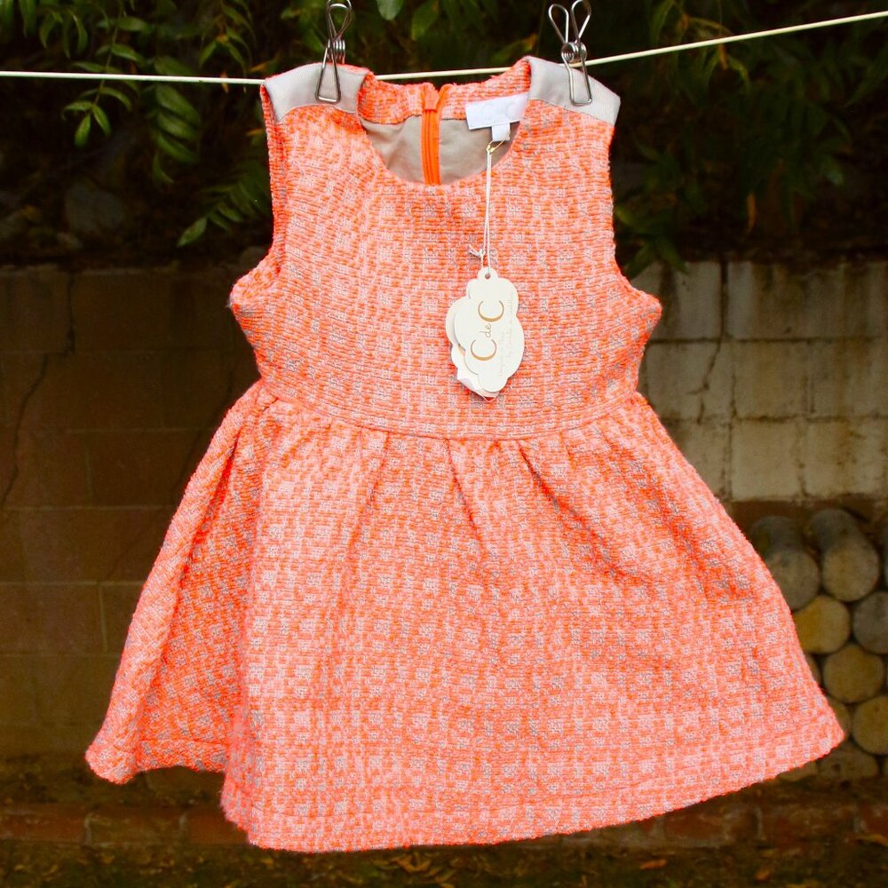 C de C Frada Sleeveless Orange and Grey Dress 3